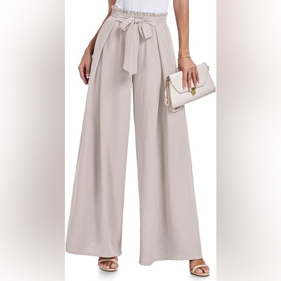She + Sky Pants - She + Sky Cream Wide-Leg Pants Size S